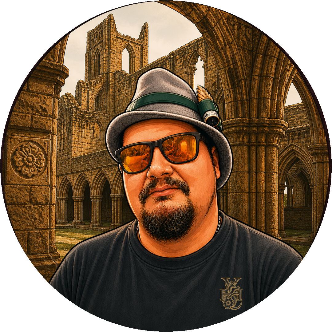 Stylised portrait of Rob, co-owner of Yorkshire Heart Design and Yorkshire Heart Clothing